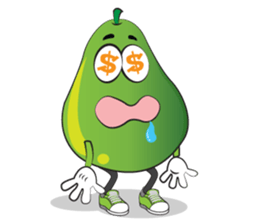 Set of Green Pear Faces sticker #11454752