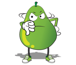 Set of Green Pear Faces sticker #11454754