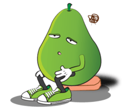 Set of Green Pear Faces sticker #11454758