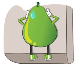 Set of Green Pear Faces sticker #11454766
