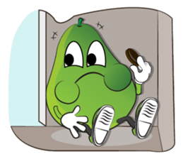 Set of Green Pear Faces sticker #11454767