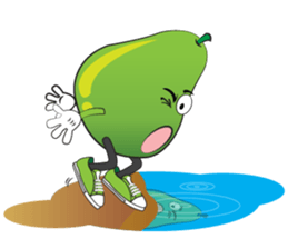 Set of Green Pear Faces sticker #11454774