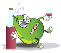 Set of Green Pear Faces sticker #11454777