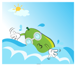 Set of Green Pear Faces sticker #11454779