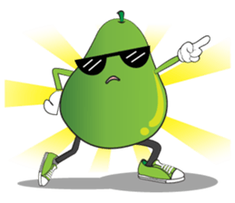 Set of Green Pear Faces sticker #11454780