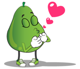 Set of Green Pear Faces sticker #11454781