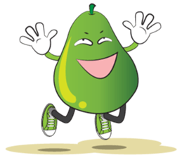 Set of Green Pear Faces sticker #11454786