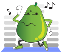 Set of Green Pear Faces sticker #11454789