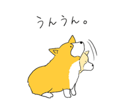 Corgi who wanted to be a man sticker #11457679