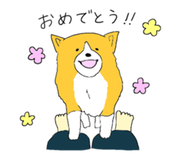 Corgi who wanted to be a man sticker #11457692