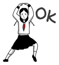 Active Japanese school girl sticker #11458669