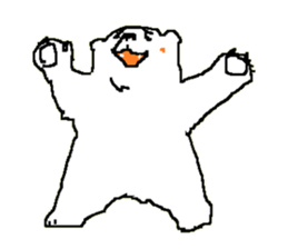 bushy unibrow White Bear sticker #11460465