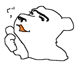 bushy unibrow White Bear sticker #11460466