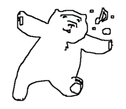 bushy unibrow White Bear sticker #11460467