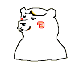 bushy unibrow White Bear sticker #11460474