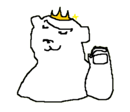 bushy unibrow White Bear sticker #11460477