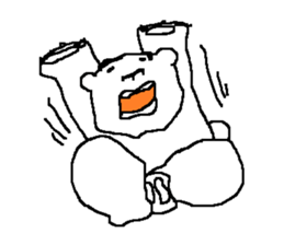 bushy unibrow White Bear sticker #11460481