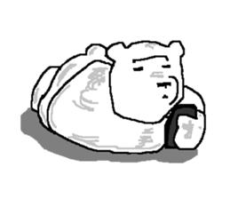 bushy unibrow White Bear sticker #11460482