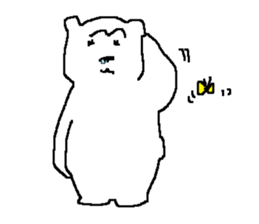 bushy unibrow White Bear sticker #11460484