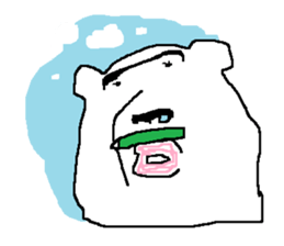 bushy unibrow White Bear sticker #11460485