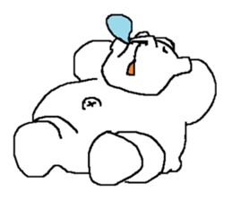 bushy unibrow White Bear sticker #11460487