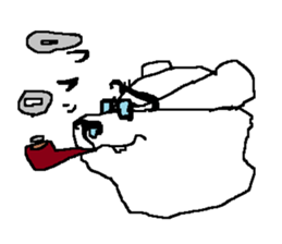 bushy unibrow White Bear sticker #11460491