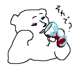 bushy unibrow White Bear sticker #11460492