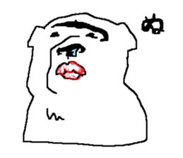 bushy unibrow White Bear sticker #11460494