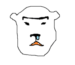 bushy unibrow White Bear sticker #11460495