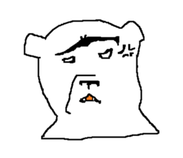 bushy unibrow White Bear sticker #11460496