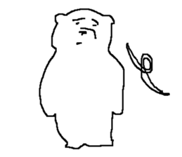 bushy unibrow White Bear sticker #11460498