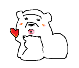 bushy unibrow White Bear sticker #11460500