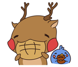 deer and blue sticker #11461034