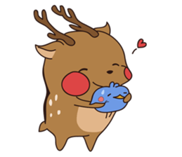 deer and blue sticker #11461037