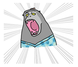 black macaque monkey in Edo Period sticker #11462628