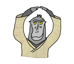black macaque monkey in Edo Period sticker #11462630