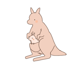 A kangaroo and her child sticker #11462881