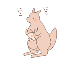 A kangaroo and her child sticker #11462885