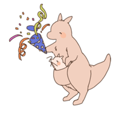A kangaroo and her child sticker #11462893