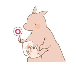 A kangaroo and her child sticker #11462903