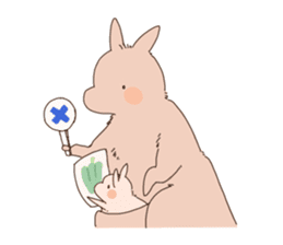 A kangaroo and her child sticker #11462905