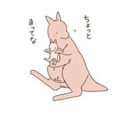 A kangaroo and her child sticker #11462909