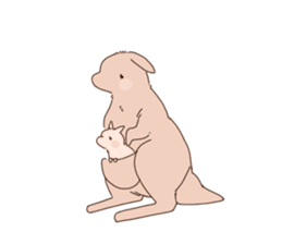 A kangaroo and her child sticker #11462919
