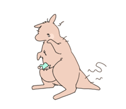 A kangaroo and her child sticker #11462927