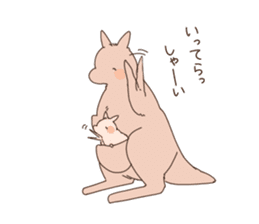 A kangaroo and her child sticker #11462939