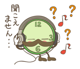 cute clock mustache trio sticker #11462869