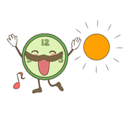 cute clock mustache trio sticker #11462871
