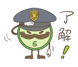 cute clock mustache trio sticker #11462875