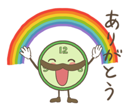 cute clock mustache trio sticker #11462876