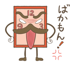 cute clock mustache trio sticker #11462877